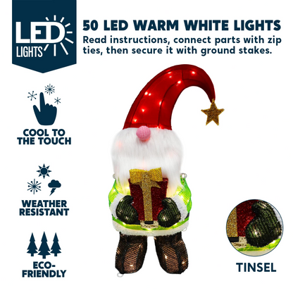 2.4ft LED Yard Light - Tinsel Gnome