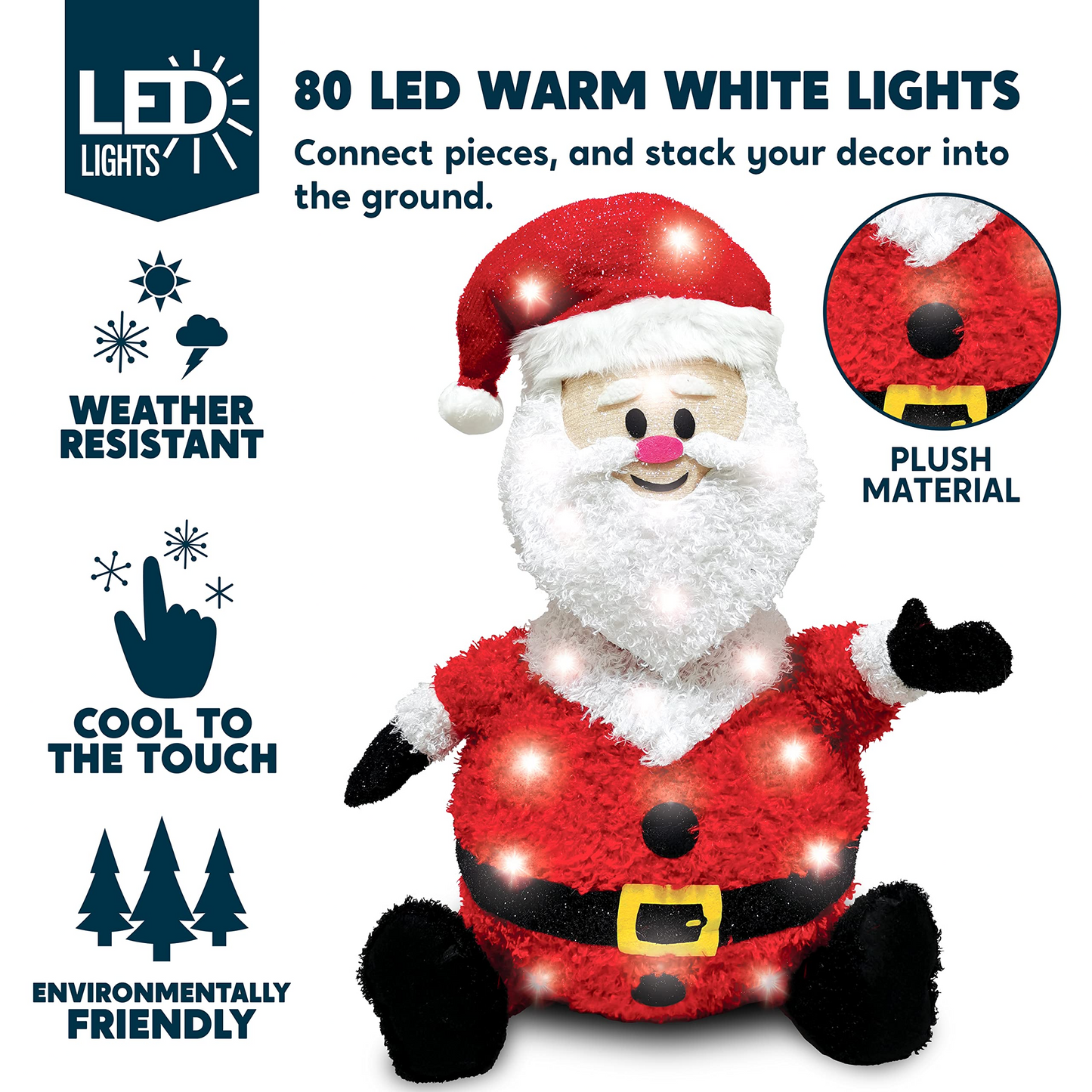 Collapsible Santa LED Yard Light