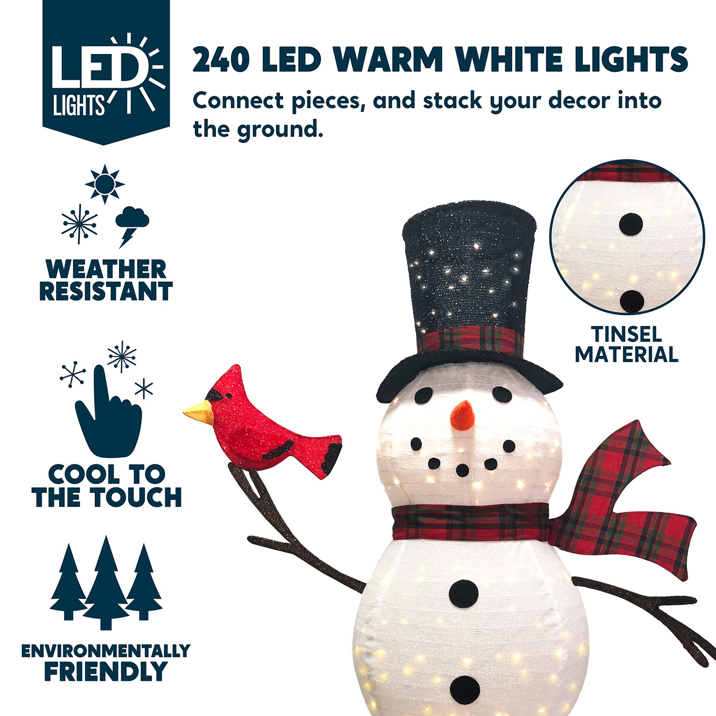 6 FT Collapsible Snowman LED Yard Light