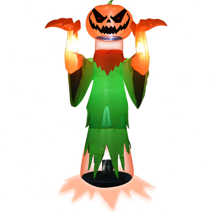 Jumbo Floating Head Pumpkin Wizard Inflatable (8 ft)