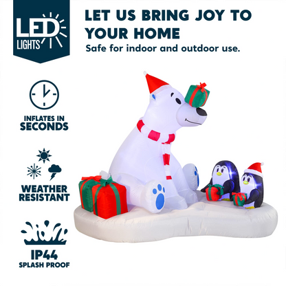Large Polar Bear Giveaway Gifts Inflatable (6 ft)