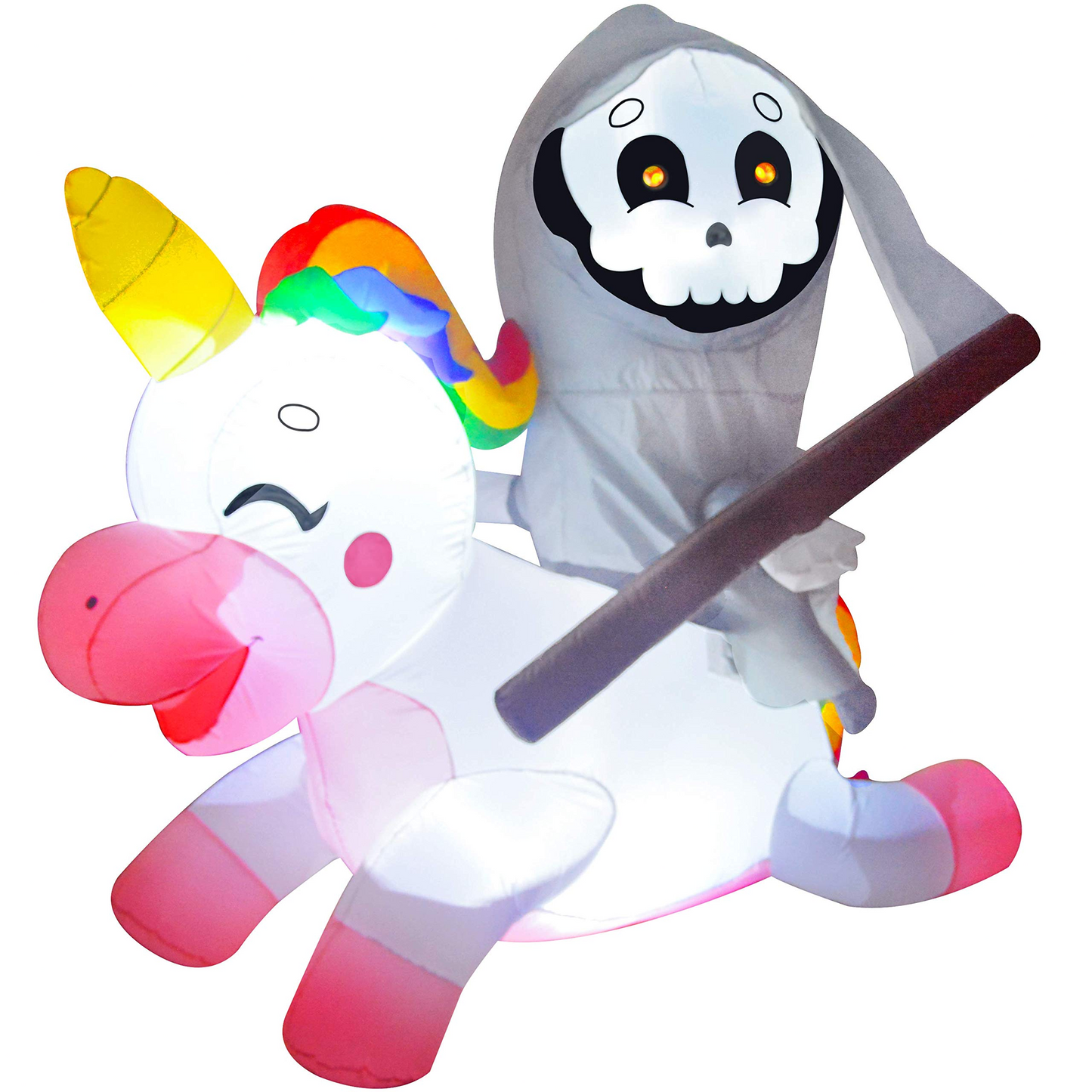 Halloween Tall Reaper Ride on inflatable ride a unicorn costume (5 ft)