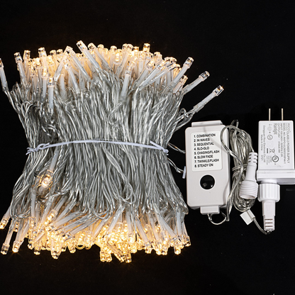 400 Warm White LED Clear Wire String Lights