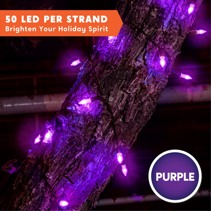 100-Count 34.6ft LED Purple Halloween String Lights with 8 Lighting Modes