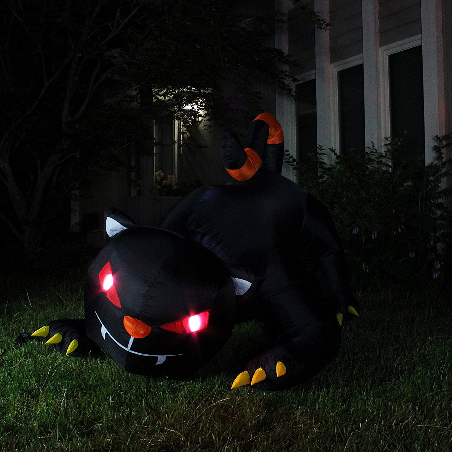 Halloween Animated Red Eye Witch's Cat Inflatable (6 ft)