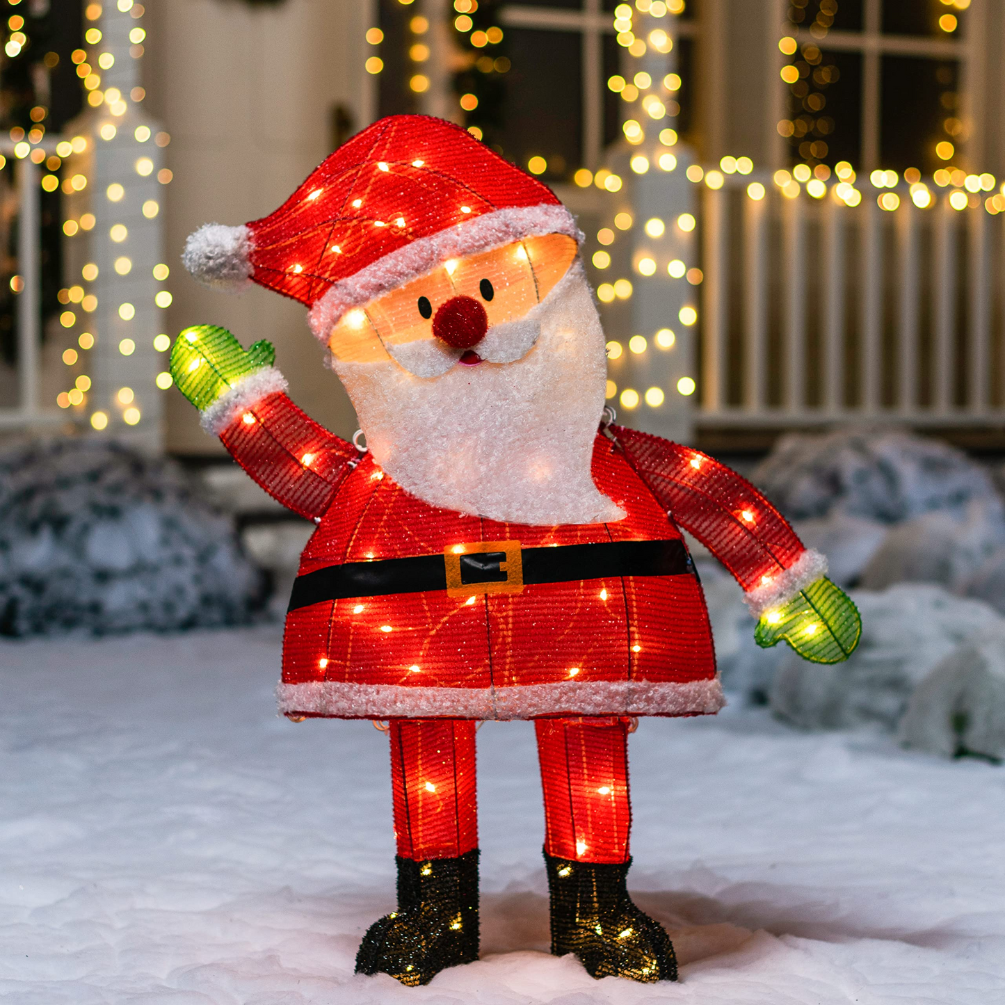 3ft LED Yard Light - Tinsel Santa