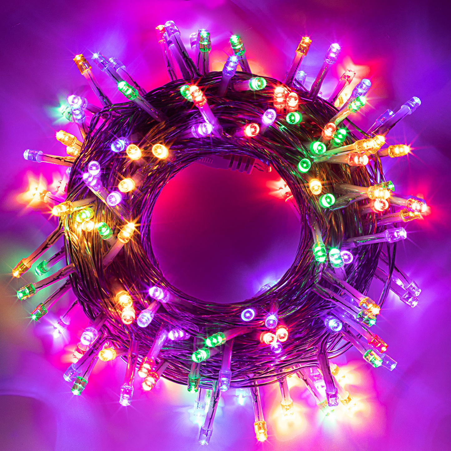 150 Multicolor LED Clear Wire String Lights