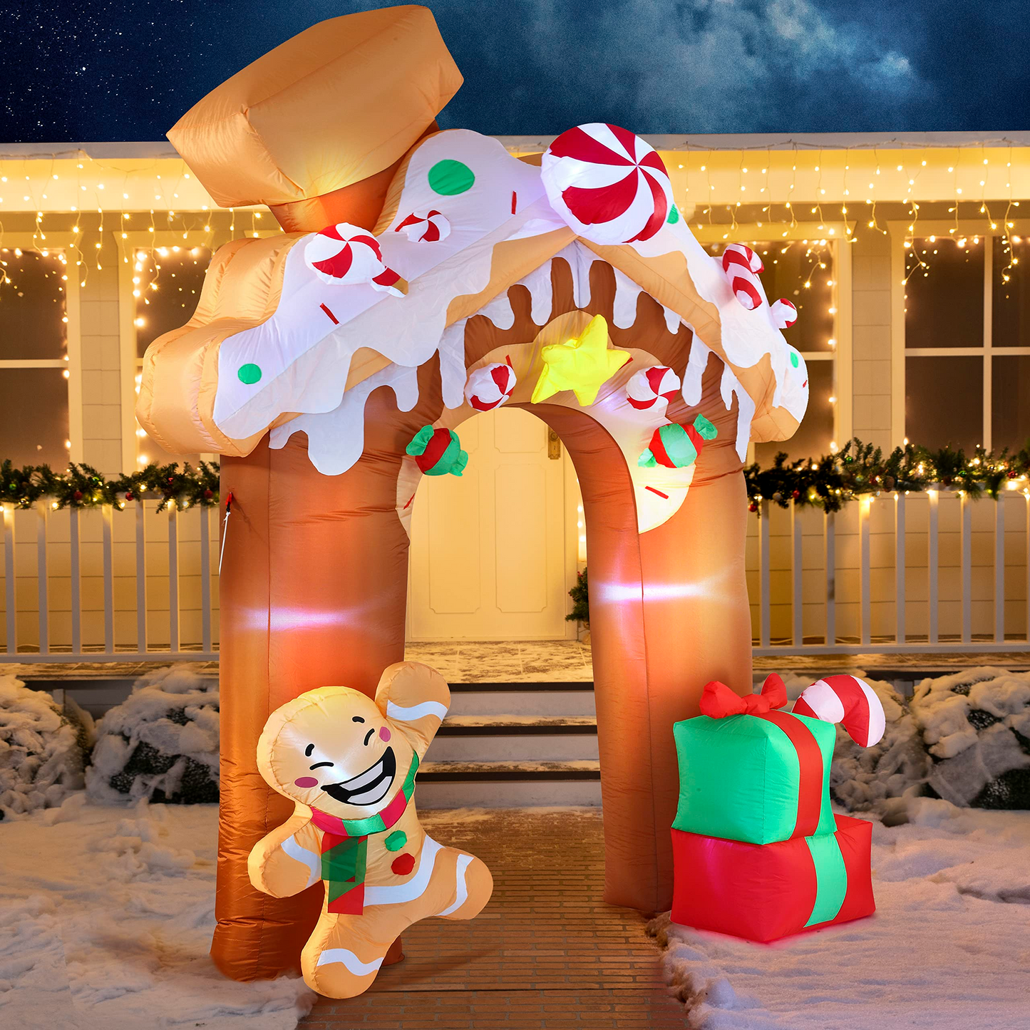 Giant Gingerbread House Archway Inflatable (10 ft)