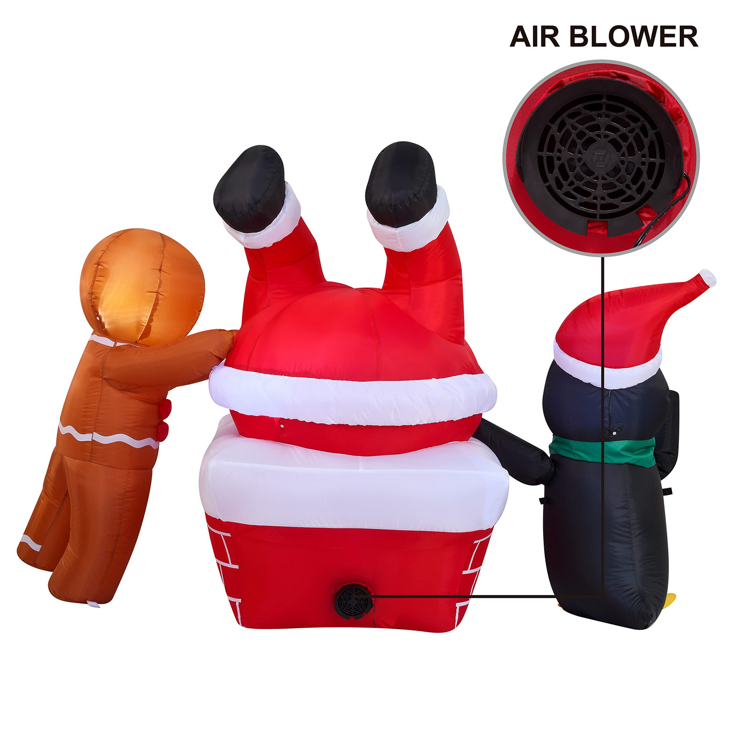 6ft Inflatable Santa Stuck in a Chimney