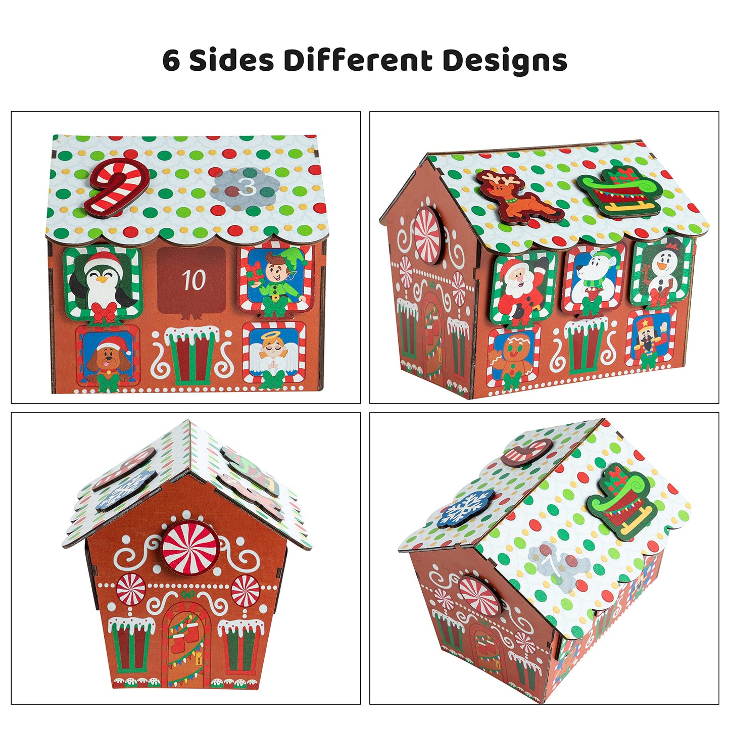Magnetic Wooden Gingerbread House Advent Calendar