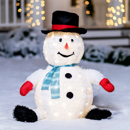 Collapsible Snowman LED Yard Light