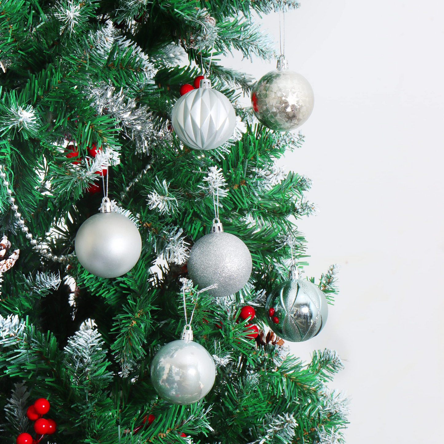 24ct 6CM Basic Christmas Ball Ornaments - Silver