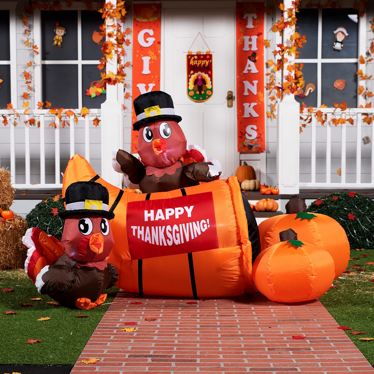 LARGE LITTLE TURKEYS ON A CORNUCOPIA INFLATABLE (6FT) – JOIEDOMI