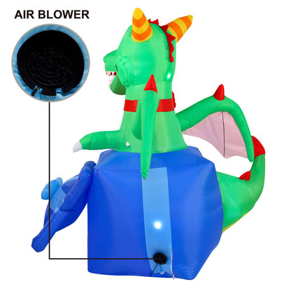Dragon In A Gift Box Christmas Inflatable