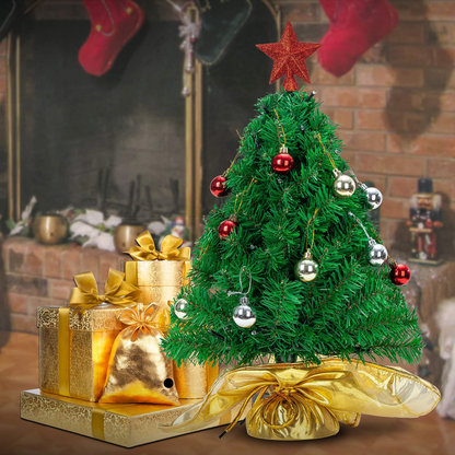 23in Prelit Table-top Christmas tree with DIY Kits (Gold)