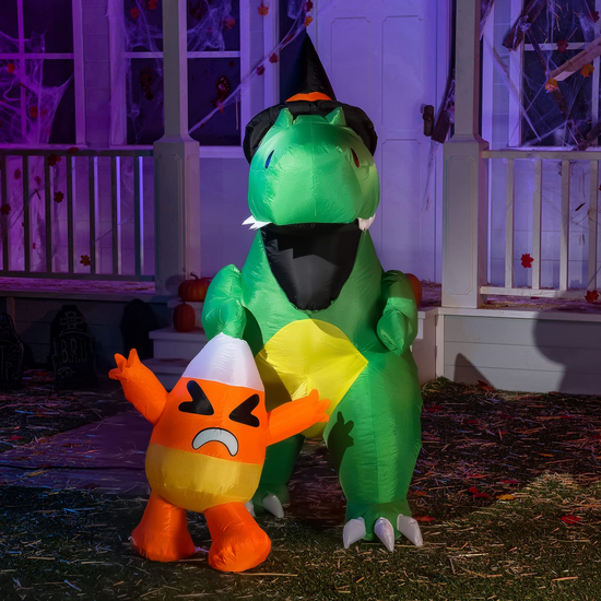 6ft Inflatable Dinosaur Catching Candy Corn - Joiedomi – JOIEDOMI