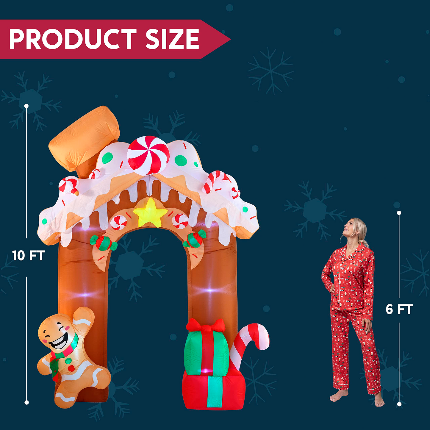 Giant Gingerbread House Archway Inflatable (10 ft)
