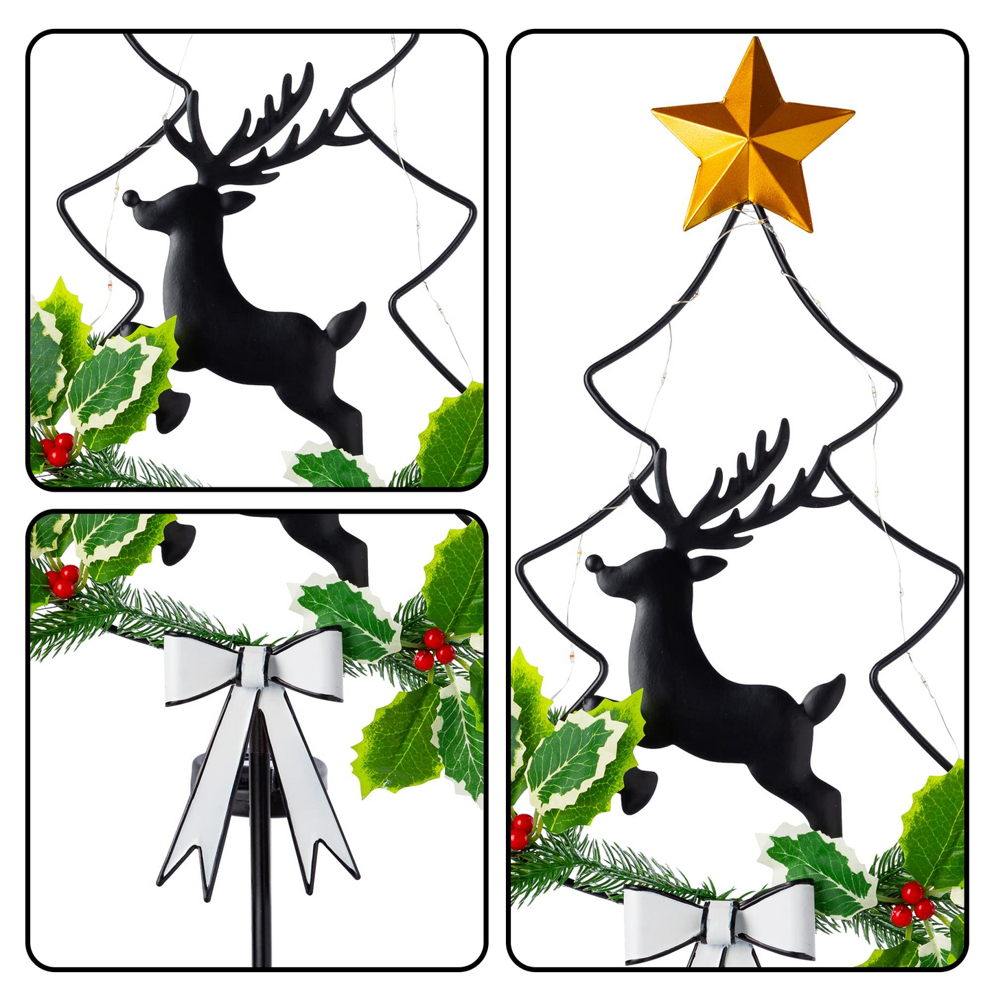 2 Packs Christmas Solar Stake Lights Christmas Tree