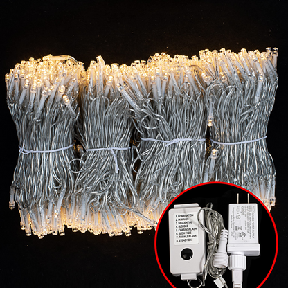 800 Warm White LED Clear Wire String Lights