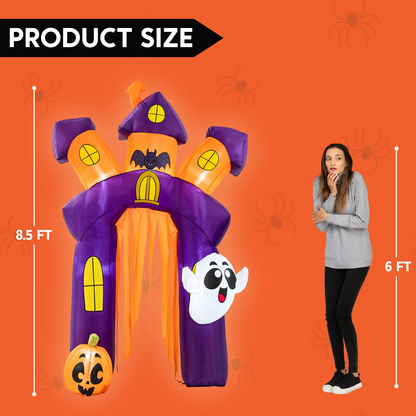 8.5 FT Tall Halloween Inflatable Twisted Castle Archway