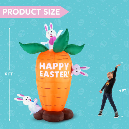 6ft Easter Inflatable Decoration Carrot