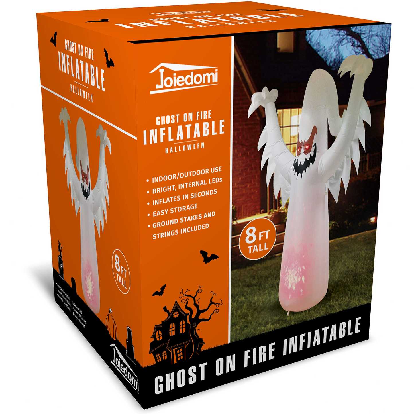Jumbo Ghost on Fire Inflatable (8 ft)