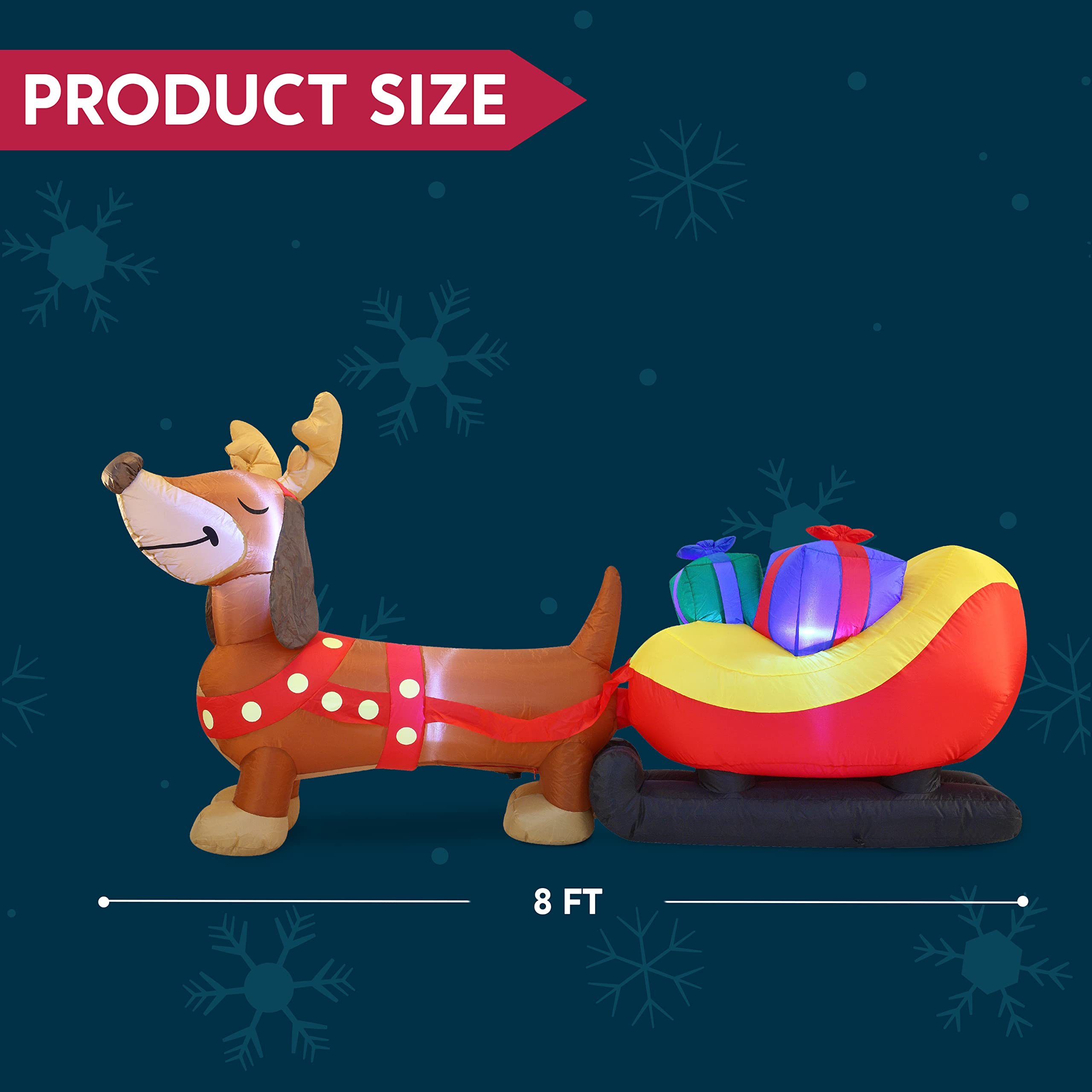 JOIEDOMI | JUMBO CHRISTMAS PUPPY INFLATABLE (8 FT) – Joiedomi