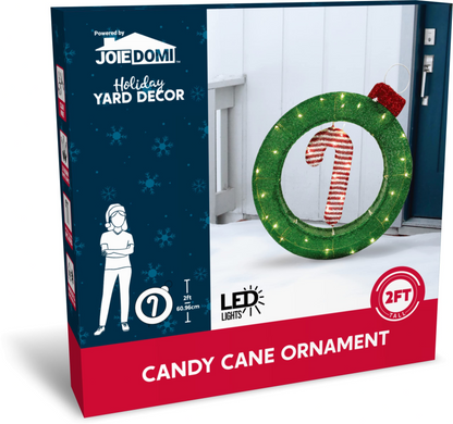 2ft LED Yard Light - Candy Cane Ornament