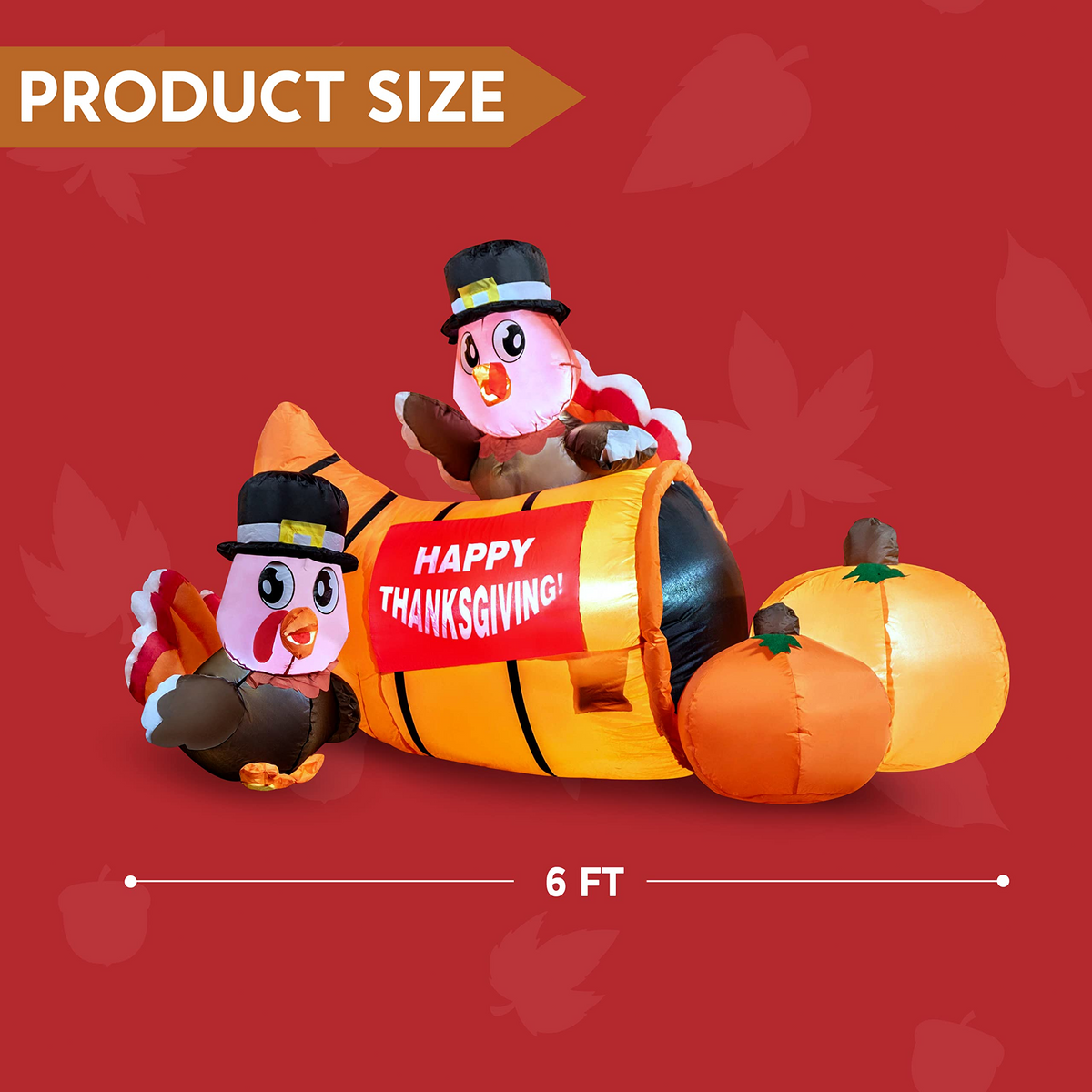 LARGE LITTLE TURKEYS ON A CORNUCOPIA INFLATABLE (6FT) – JOIEDOMI