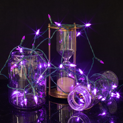 200-Count 49ft LED Purple Halloween String Lights