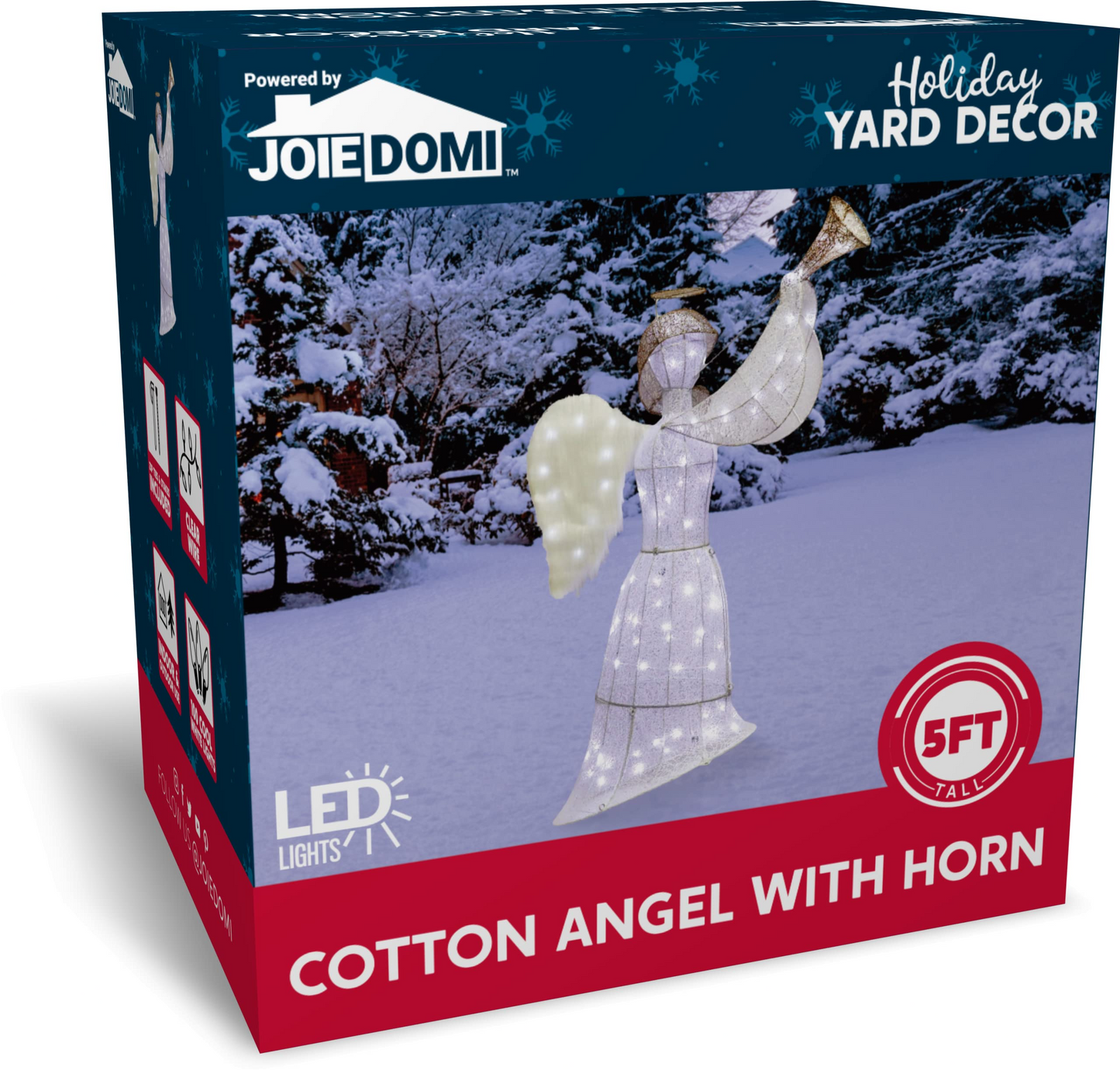5ft LED Yard Light - Cotton Angel (Horn)