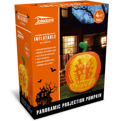 Tall Panoramic Projection Pumpkin Inflatable (4 ft)