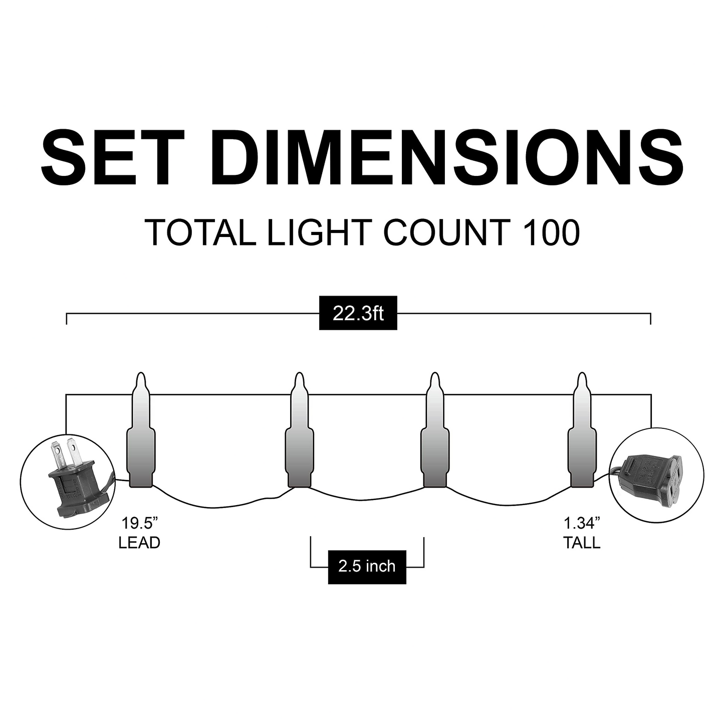 3 Set of Waterproof  String Lights - 100 Counts (Purple)