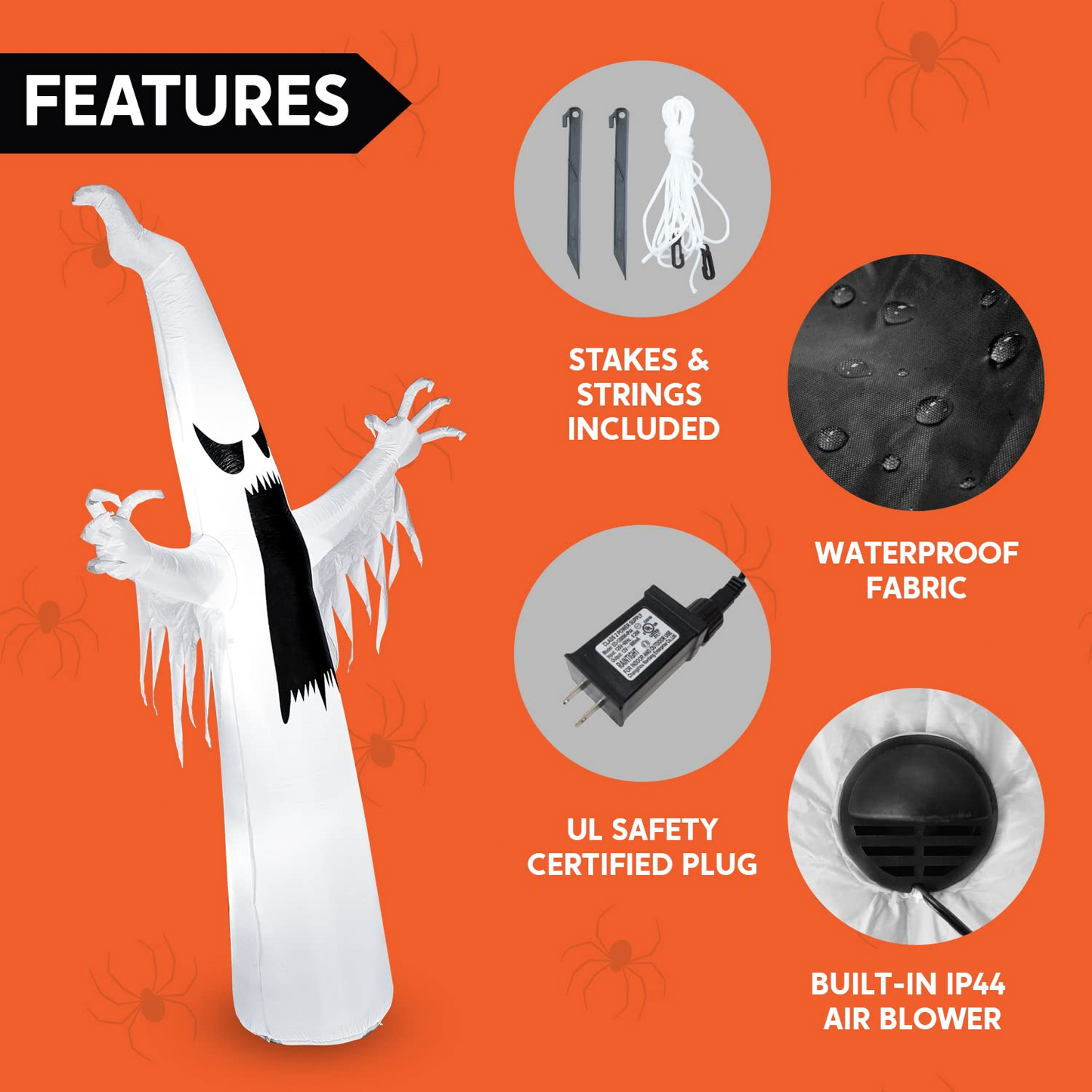 Halloween Giant Towering Spooky Ghost Inflatable (12 ft)