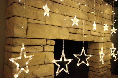 12 Stars Window Curtain String Lights, 138 LED