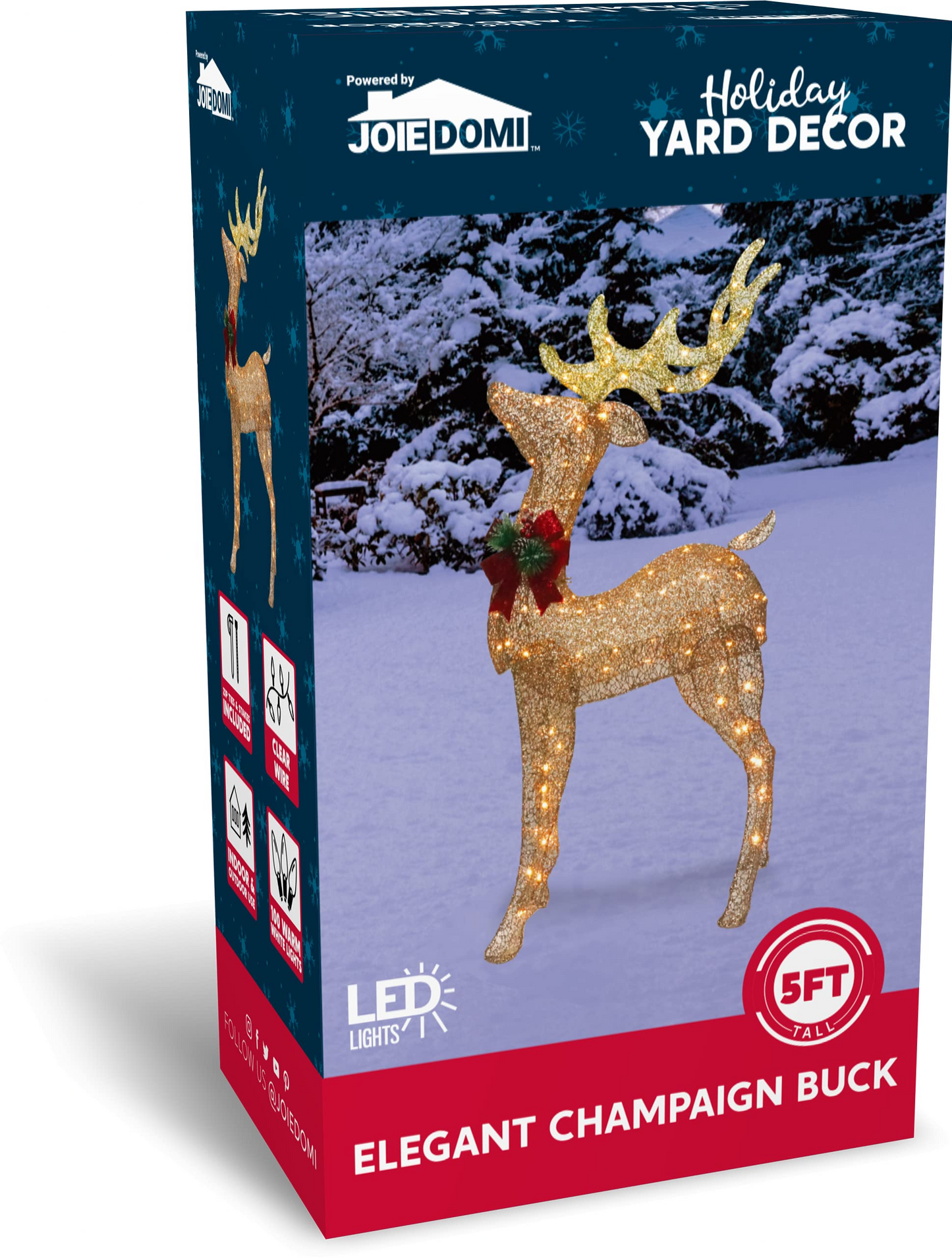5ft LED Yard Lights - Fabric Champagne Buck