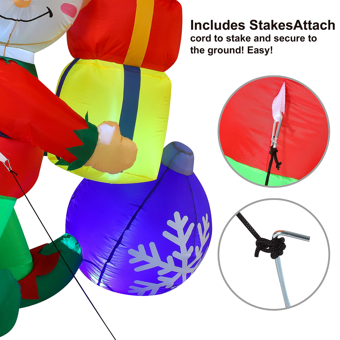 6 Ft Tall Inflatable Elf Holding Gifts