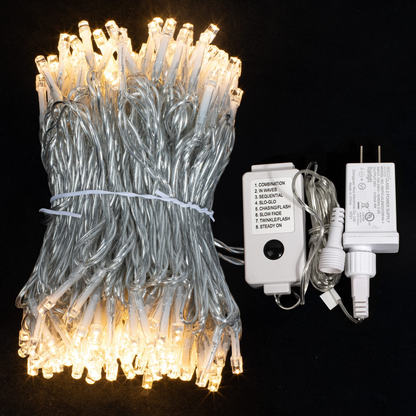 250 Warm White LED Clear Wire String Lights