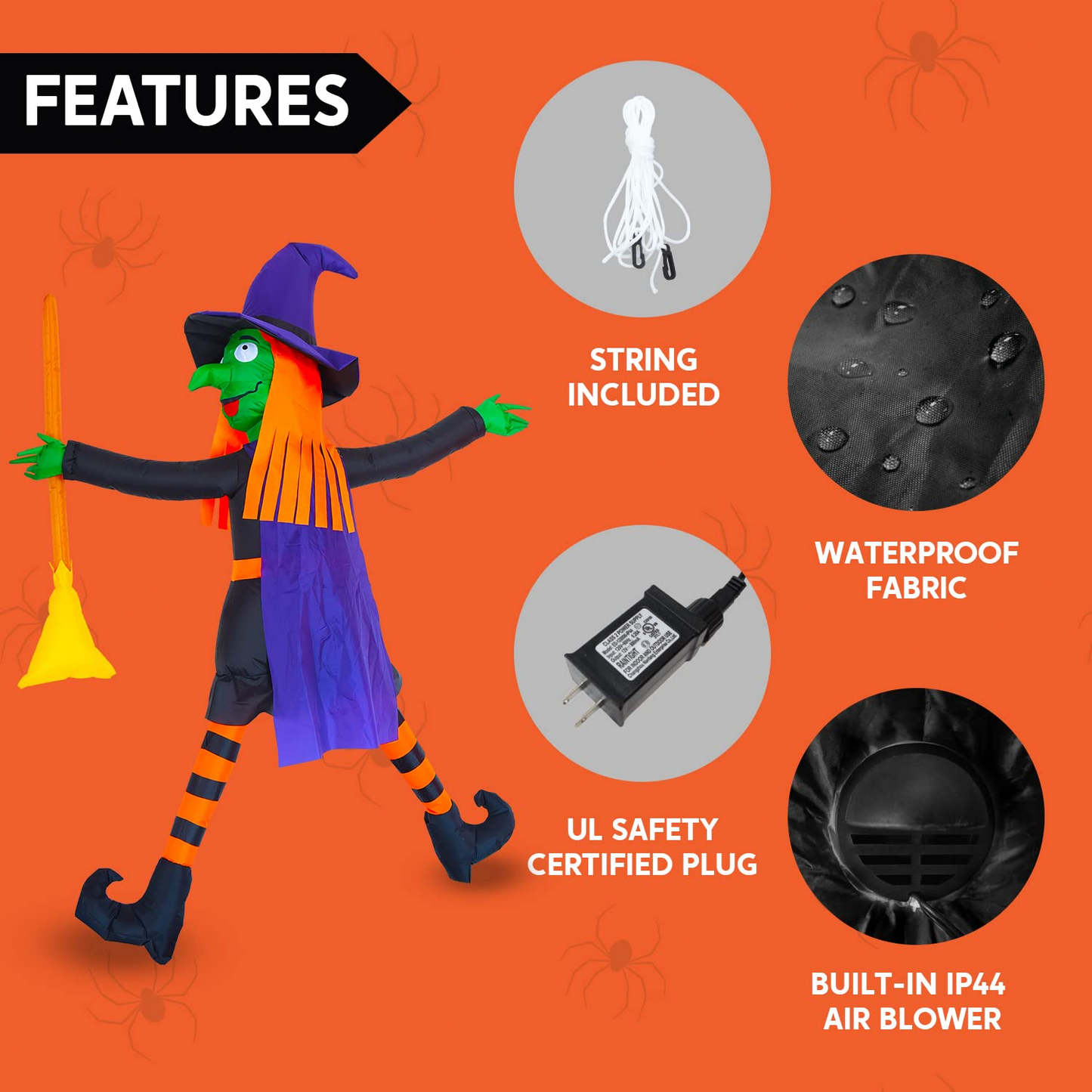 6ft Inflatable Crashing Witch