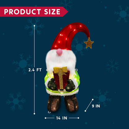 2.4ft LED Yard Light - Tinsel Gnome