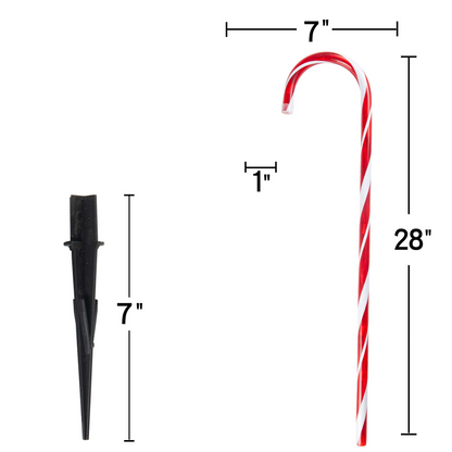 28in Christmas Candy Cane Pathway Markers