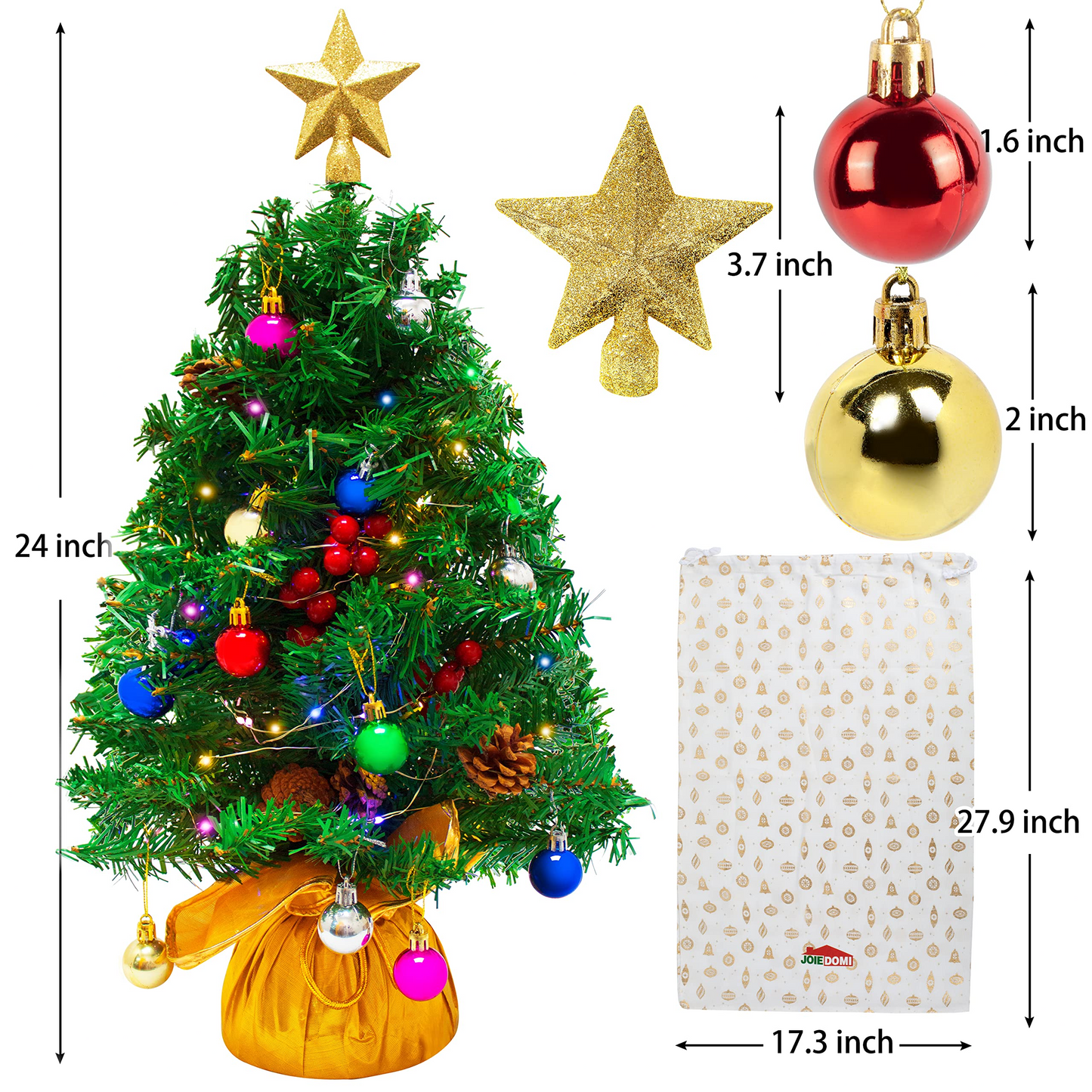 24in DIY Tabletop Mini Christmas Tree