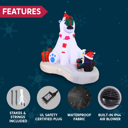 Large Polar Bear Giveaway Gifts Inflatable (6 ft)