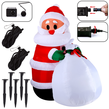 7.9ft Christmas Inflatable Santa with Multicolor Gift Bag