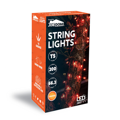 200-Counts Orange LED String Lights