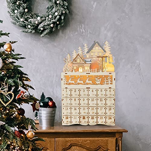 Advent Calendar - LED Wooden Box (House&Reindeers)