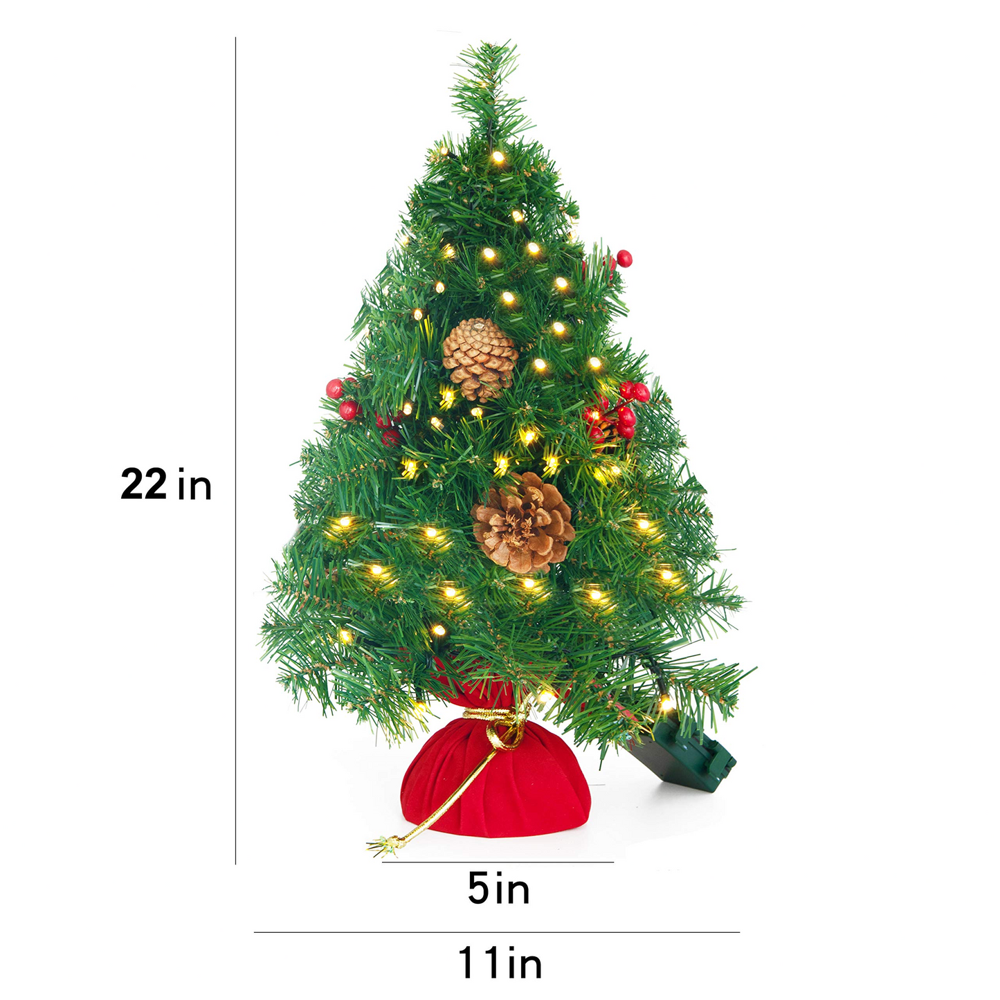 23in Prelit Tabletop Christmas Tree with Color Changing LED Lights
