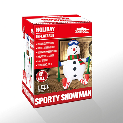 Large Sport Snowman Inflatable (6 ft)