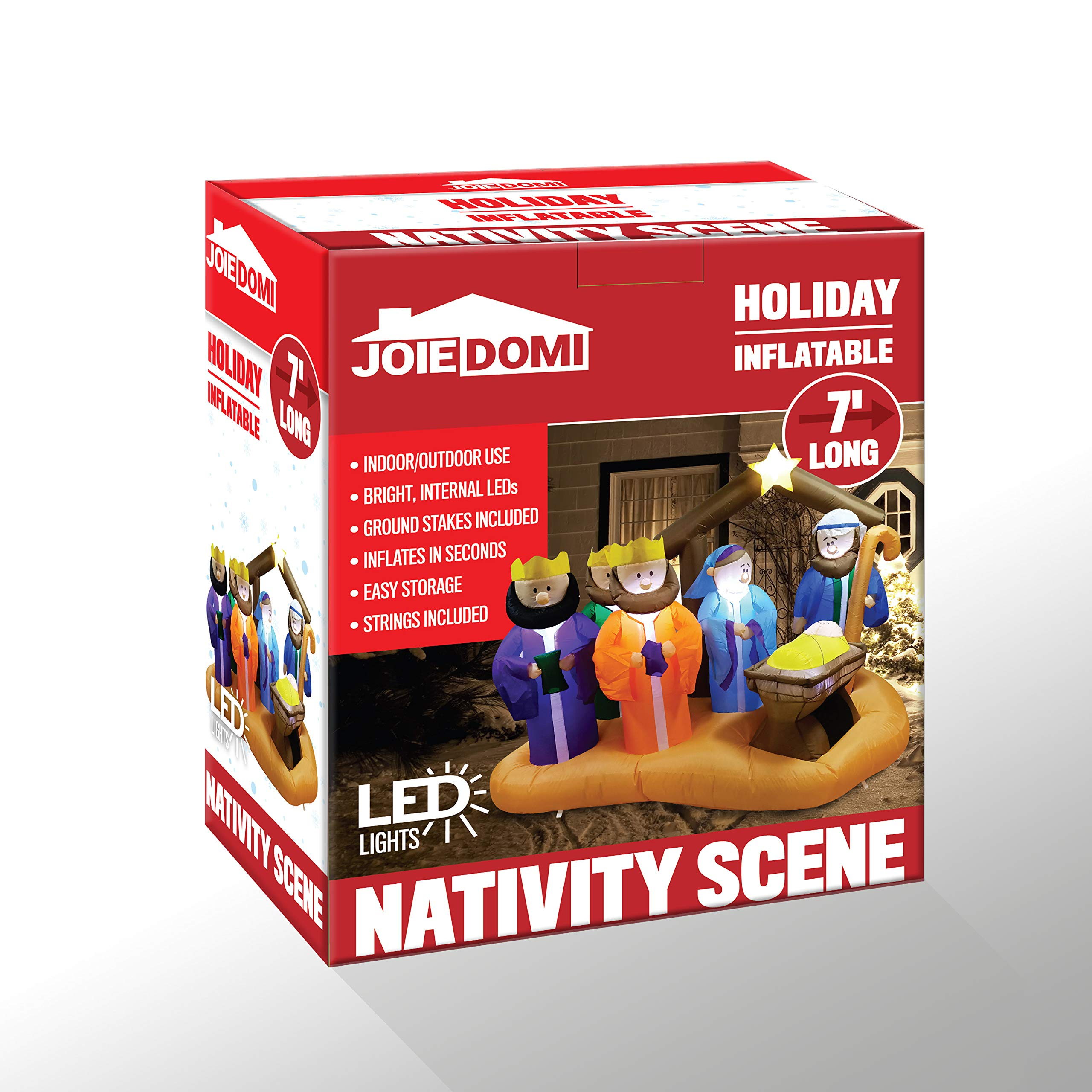 JOIEDOMI | LARGE CHRISTMAS SCENE INFLATABLE (7 FT)