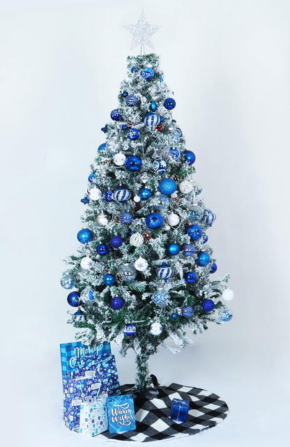 34Pcs Basic Christmas Ball Ornaments 2.36in - Blue